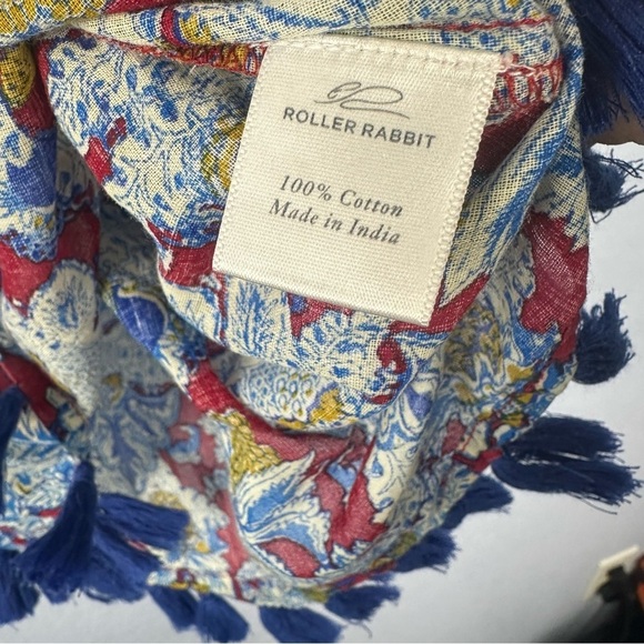 Roller Rabbit Gauze Cotton Tassel Fringe Boho Tunic Size S Floral Top - Picture 4 of 5